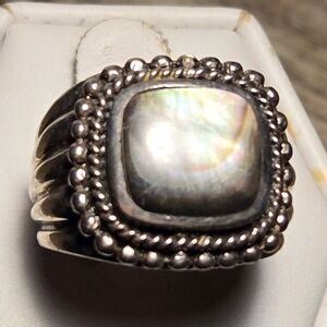 Abalone vintage sterling silver ring sz 5.5